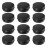 12pcs 1oz Black Aluminum Tin Jars Round Screw Lid Containers Empty Metal Storage Cans For Organizin