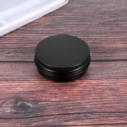 12pcs 1oz Black Aluminum Tin Jars Round Screw Lid Containers Empty Metal Storage Cans For Organizin