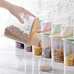 1.9l Plastic Airtight Jar With Lid Cereal Container For Storage (green)