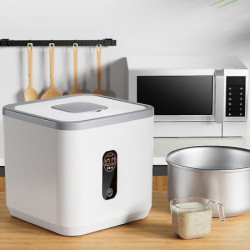 Contain Moisture-proof Nano Insect-proof Sealed Pet Food Container Rice Grain Storage Box White+gr