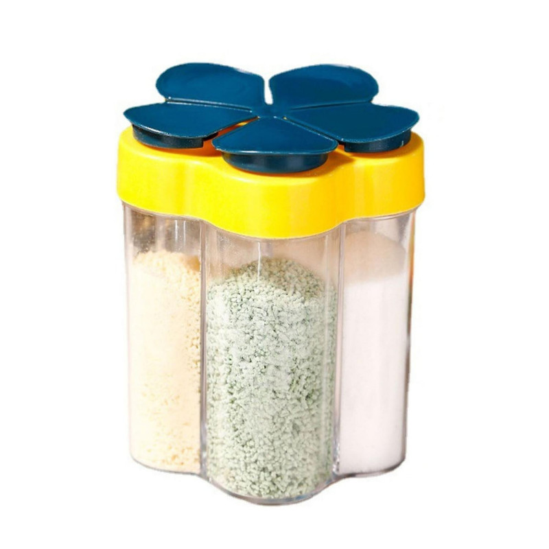 BoSaiD Seasoning Bottle 5-in-1 Transparent Multi-grid Sealed Space-saving Moisture-proof Flip-top