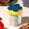 BoSaiD Seasoning Bottle 5-in-1 Transparent Multi-grid Sealed Space-saving Moisture-proof Flip-top