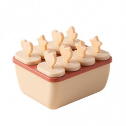 Ice Cream Mold Handle Design Food Grade Healthy Easy to Clean Reusable DIY PP Material 8 Grids Popsi