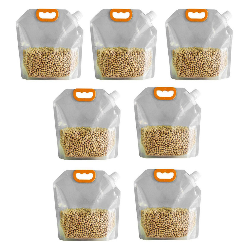 BoSaiD 7Pcs/Set Grain Storage Bag Transparent Food Rice Millet Sealing Pouch with Handle Waterproof