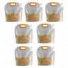 BoSaiD 7Pcs/Set Grain Storage Bag Transparent Food Rice Millet Sealing Pouch with Handle Waterproof