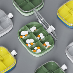 Medicines Containers Moisture Proof Small Size Large Capacity Transparent Lid