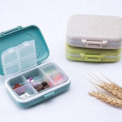 Pill Box 3/6 Slots Moisture-proof PP Medicine Storage Case for Household