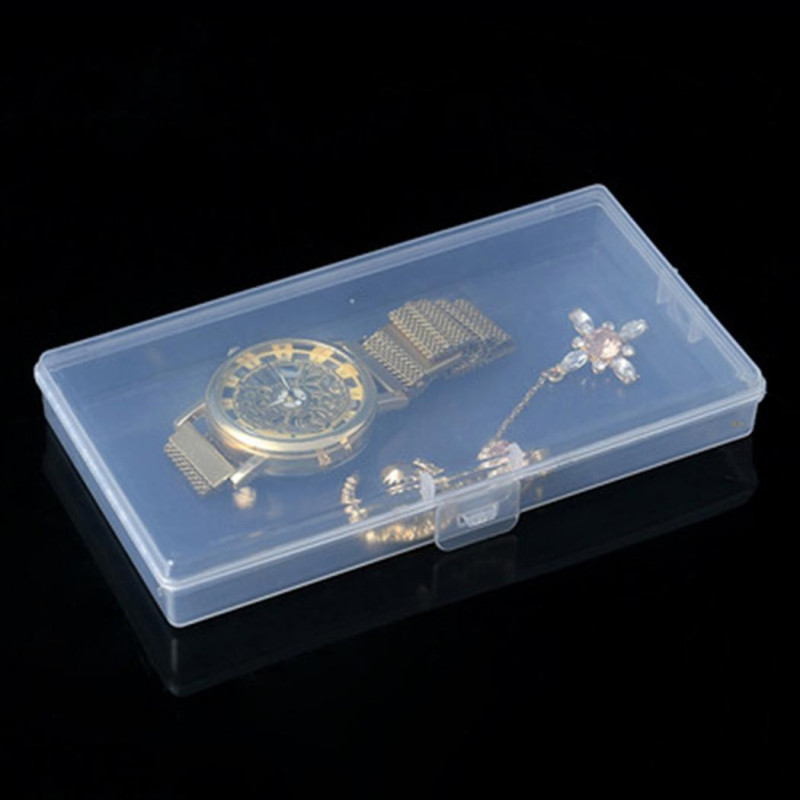 5×Rectangular Plastic Transparent With Lid Storage Box Collection Container Case