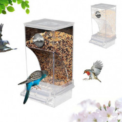 Automatic Transparent Bird Feeder, No Mess Automatic Bird Feeder Transparent Food Container Cage Drinker