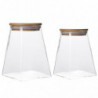 2 Pcs Moisture-proof Cereals Pots Sealed Jars With Wooden Lid (transparent)