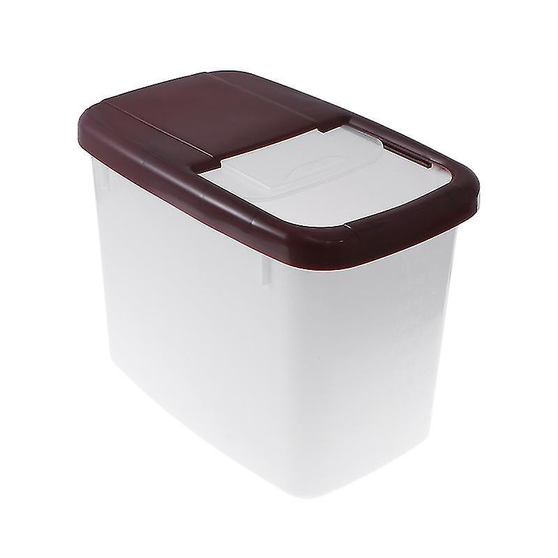 10kg Thicken Rice Bucket Plastic Rice Container Moisture-proof Insect-proof Sealed Grain Storage Bin (coffee)