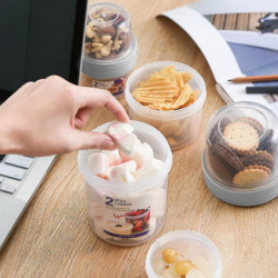 Creative Storage Tank Double-layer Compartment Transparent Sealed Snacks Jar
