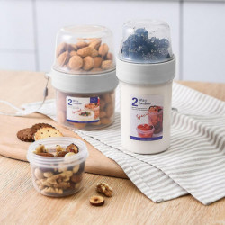Creative Storage Tank Double-layer Compartment Transparent Sealed Snacks Jar