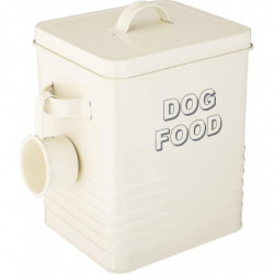Boîte de stockage de nourriture pour chiens à la crème avec cuillère, acier (1pc-couleur crème) Boîte de stockage de nourriture pour chiens à la crème avec cuillère, acier (1pc-couleur crème)