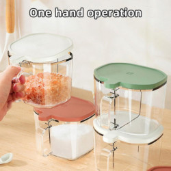 Durable Seasoning Tank With Spoon 2-grid Pet Condiment Jar Spice Pot Spice Moisture Proof Organiser Durable Seasoning Tank With Spoon 2-grid Pet Condiment Jar Spice Pot Spice Moisture Proof Organiser