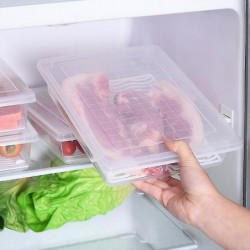 1/2/3pcs Kitchen Refriger Draining Preservation Box Transparent Plastic Food Container 1/2/3pcs Kitchen Refriger Draining Preservation Box Transparent Plastic Food Container