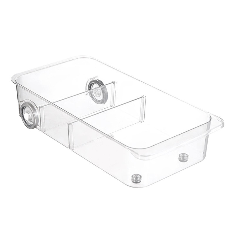 Fridge Drawers Food Containers with Wheels Stackable Cabinet Freezer Drawer Pull Out Fridge Organizer Pantry Storage Box