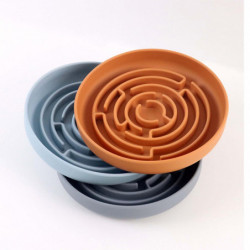 Slow feed Bowl Easy to Clean Silicone Dog Food Bowl for Pets Dogs Puppy Cats Blue