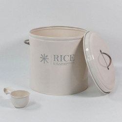 Metal Rice Storage Box, Round Rice Container With Lid And Handle,sealed Food Storage Bin For Kitchen,countertop [...]