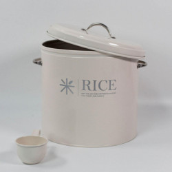 Metal Rice Storage Box, Round Rice Container With Lid And Handle,sealed Food Storage Bin For Kitchen,countertop [...]