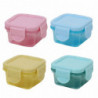 4Pcs Food Container Transparent Good Sealing Buckle Lid Design Stackable BPA-free Mini Fridge Crisper Storage Box