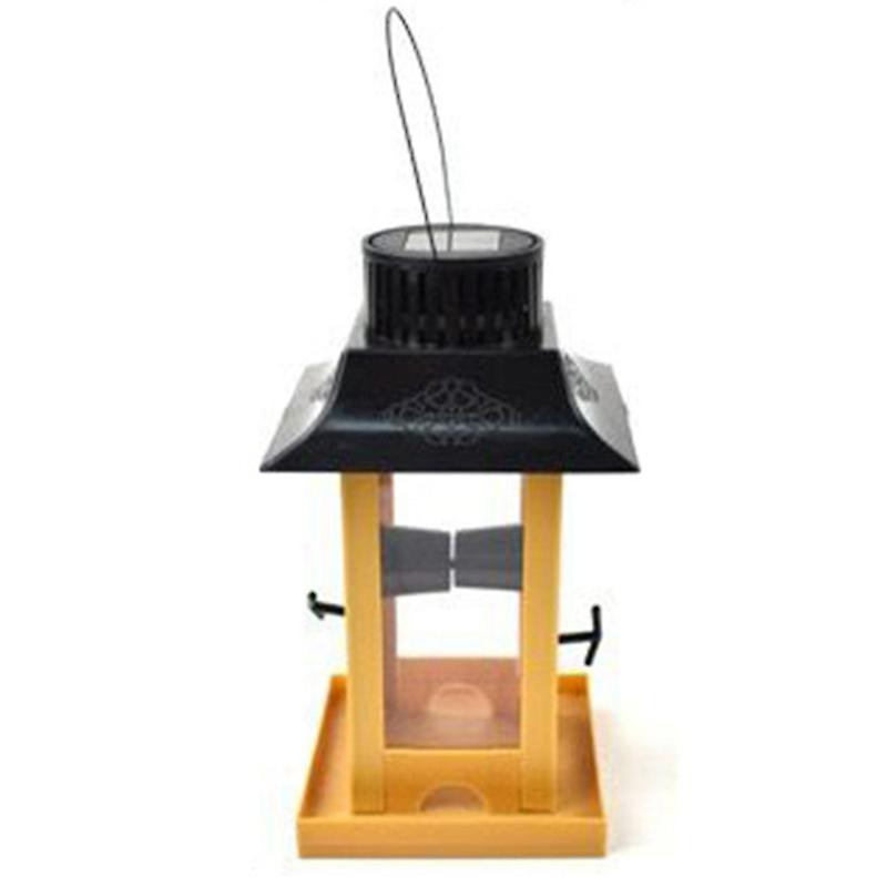 Solar Light Bird Feeder Bird Feeding Station Capacity Bird Food Container Bird Feeders Household De