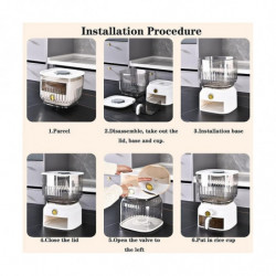 10kg Cuisine Nano Bucket Insect-proof Humidité-proof Scellé Rice Bucket Grain Pet Food Storage Cont