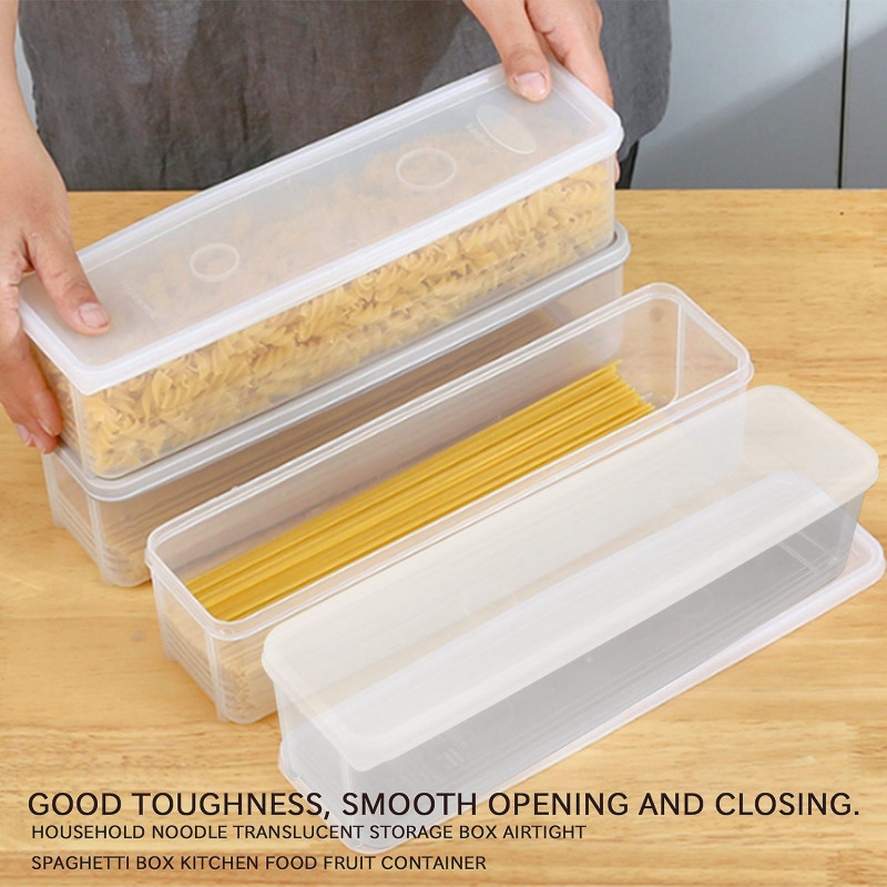 Household Noodle Translucent Box Airtight Spaghetti Box Kitchen Food Fruit Container