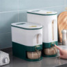 1PC Rice Storage Box Sealed Rice Dispenser Capacity Grain Storage Jar Bucket Pet Food Container,L,Green