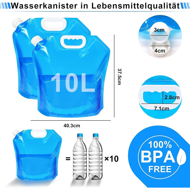 Foldable Water Canister - Bpa-free Folding Container For Camping