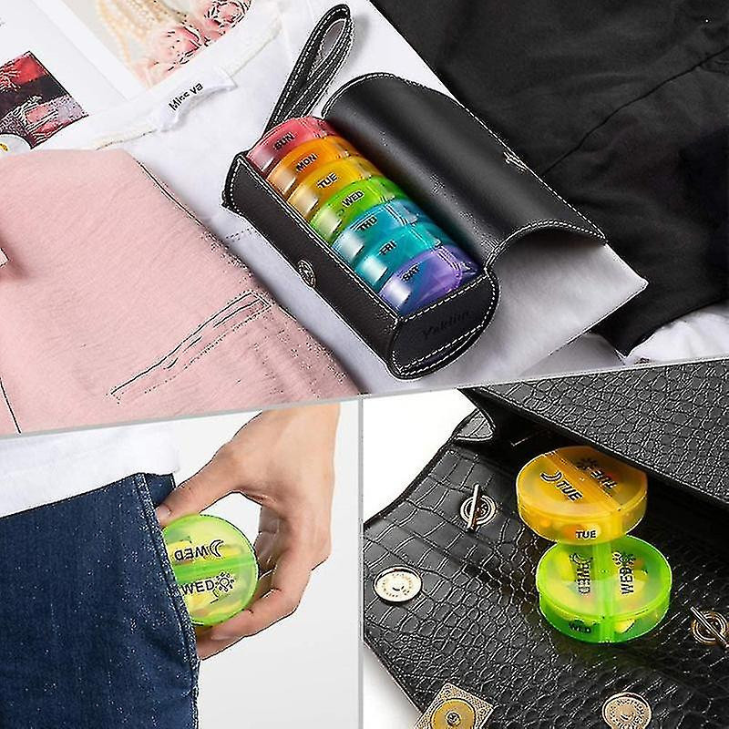 Pills Case Portable Water Proof Food Grade Plastic Moisture Proof 7 Days Pills Tablets Organizer For Outdoor
