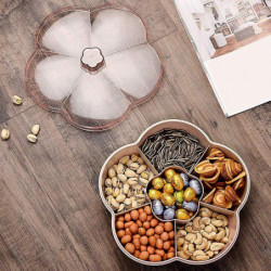 Snack Storage Box, Flower Shape Snack Tray with Lid, Food Storage Box,Fruit Box Container,Pink