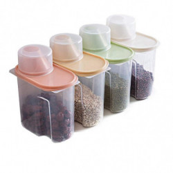 4pcs , Pouring Containers, Boxes For The Kit With Lid For Dry Food, N And Flour