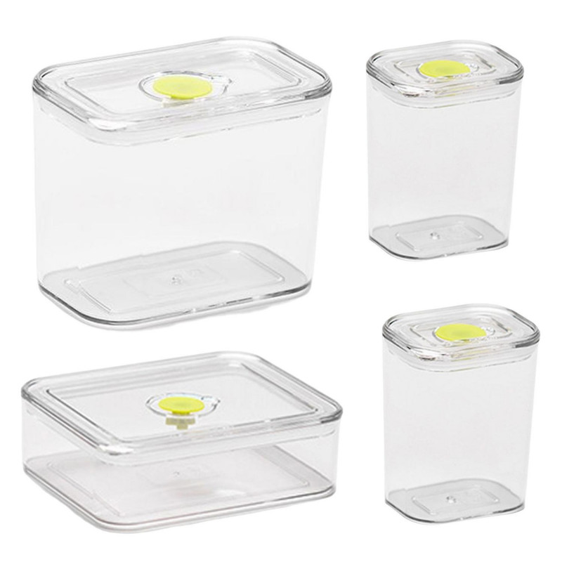 1 Set Food Storage Jar Transparent Large Capacity Leakproof Moisture-proof Clear Grain Storage Box