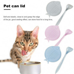 Pet Food Can Lid with Spoon Fish-bone Shaped Cat Can Cover Fresh-keeping Silicone Cover for Dog Wet Pet Food Can Lid with Spoon Fish-bone Shaped Cat Can Cover Fresh-keeping Silicone Cover for Dog Wet