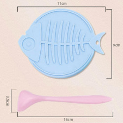 Pet Food Can Lid with Spoon Fish-bone Shaped Cat Can Cover Fresh-keeping Silicone Cover for Dog Wet Pet Food Can Lid with Spoon Fish-bone Shaped Cat Can Cover Fresh-keeping Silicone Cover for Dog Wet