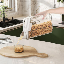 Rice Dispenser Clear Body Sealed Tanks Ingredient Bin With Handle And Cup Housewarming Gifts Rice Dispenser Clear Body Sealed Tanks Ingredient Bin With Handle And Cup Housewarming Gifts