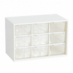 Boîte de rangement haute capacité anti-poussière transparent 9 tiroirs organisateur d’armoire de rangement pour [...]