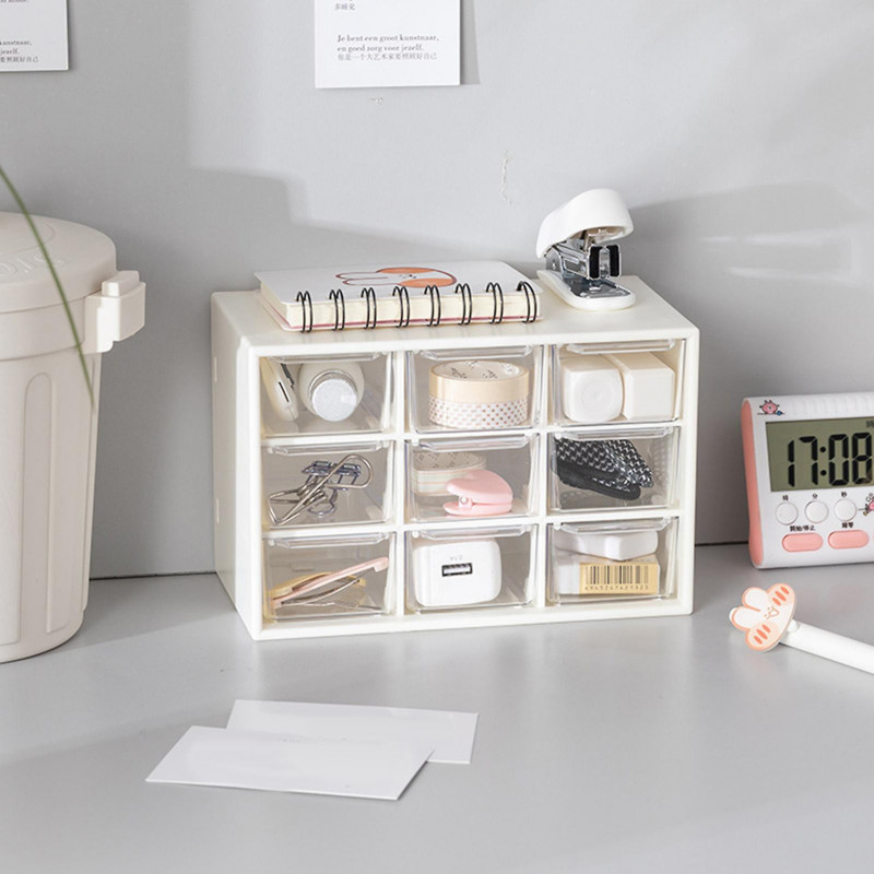 Boîte de rangement haute capacité anti-poussière transparent 9 tiroirs organisateur d’armoire de rangement pour [...]