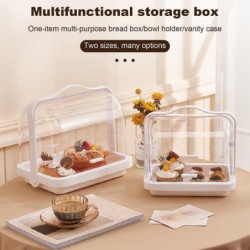 Portable Sealed Bread Storage Box Dust-proof Moisture-proof Easy to Clean Double-sided Opening Cover Transparent [...]