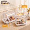 Portable Sealed Bread Storage Box Dust-proof Moisture-proof Easy to Clean Double-sided Opening Cover Transparent [...]