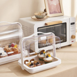 Portable Sealed Bread Storage Box Dust-proof Moisture-proof Easy to Clean Double-sided Opening Cover Transparent [...]