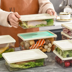 Transparent Fruit Storage Box with Lid Food Grade Stackable Vegetable Preservation Large Capacity Refrigerator [...]