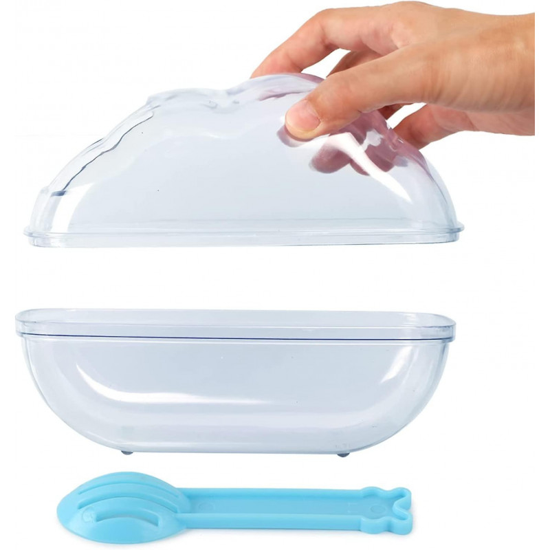 Ubiuo Hamster Sand Bath Container Large Transparent Plastic Toilet With Scoop Set For Small Pet Animals Cage Accessories