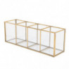 Nordic Gold Grid Glass Flip Storage Tank Box Luxury Modern Cosmetics Storage Box Container -landsca