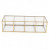 Nordic Gold Grid Glass Flip Storage Tank Box Luxury Modern Cosmetics Storage Box Container -landsca