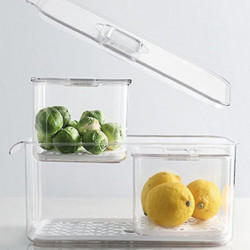 1pcs Fresh-keeping Box Drain Refrigerator Storage Box With Lid