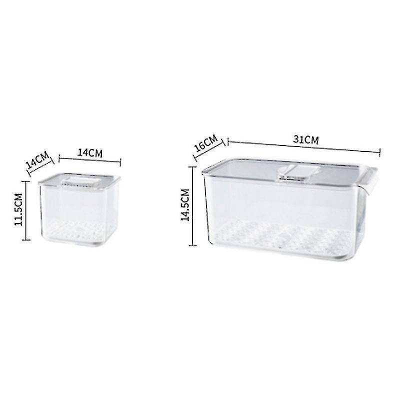 1pcs Fresh-keeping Box Drain Refrigerator Storage Box With Lid