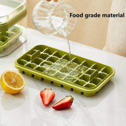 Ice Tray With Lid And Bin 2 Pack For Freezer 64 Pcs Ice GAO2979