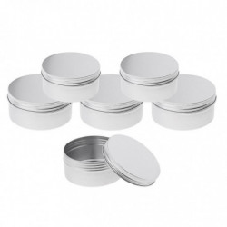 6 Pieces Aluminium Lip Balm Empty Pot Jar Tin Container Box With Screw Lid